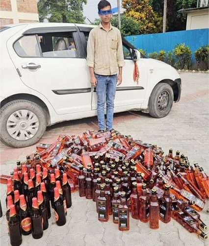 अवैध मदिरा र कारसहित भारतीय नागरिक पक्राउ