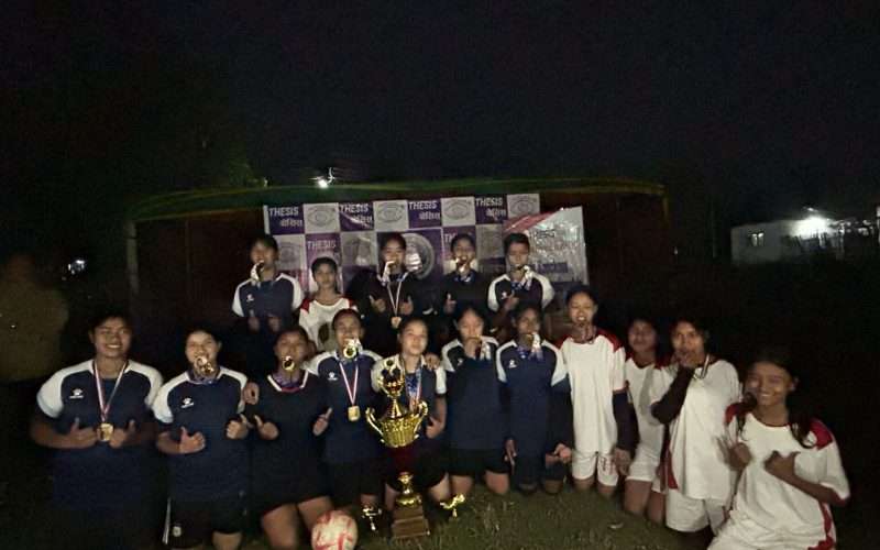 अन्तर बिद्यालय छात्रा फुटबल प्रतियोगिताको उपाधि थेसिसलाई