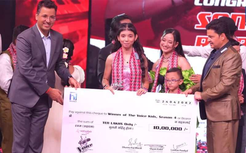 ‘भ्वाइस किड्स’ चौंथो सिजनको उपाधि सोनाली राजभण्डारीलाई
